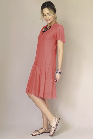 Alternative view of Vestido de tule decote V e manga godê /481LAR