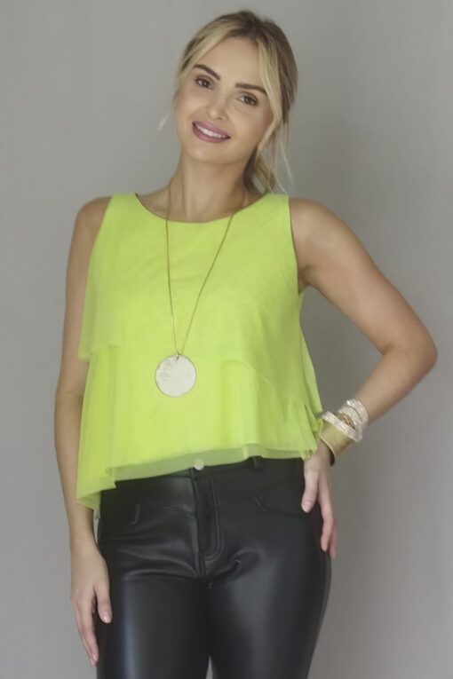 Blusa de tule cavada /483LIM