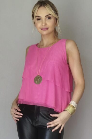 Blusa de tule cavada /483PIN