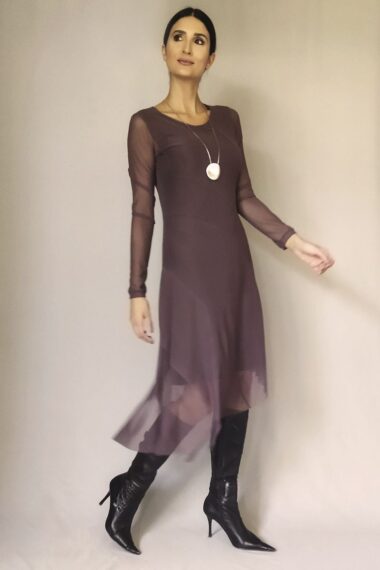 Vestido de tule assimétrico /444CAC