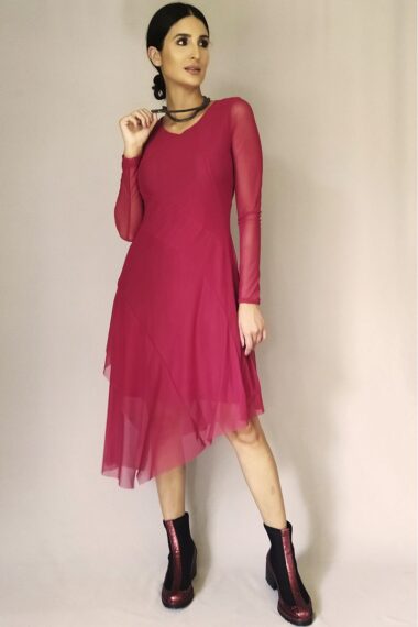 Vestido de tule assimétrico /444MAR