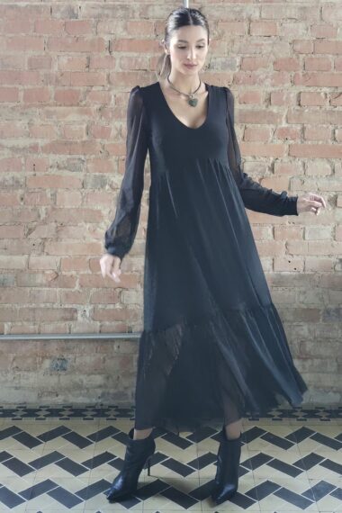 Alternative view of Vestido evasê e decote V  /491PTO