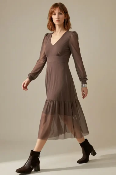 Alternative view of Vestido decote V e manga bufante /492CAC