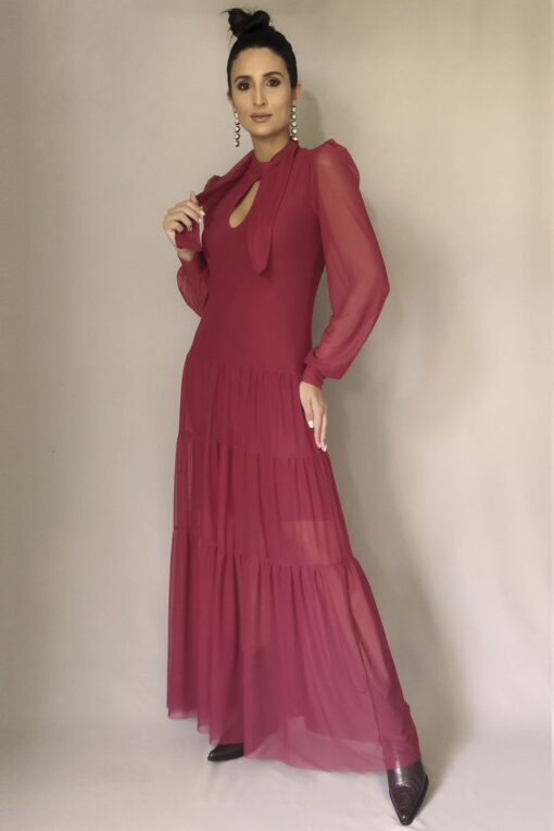 Vestido de tule em três camadas /438MAR