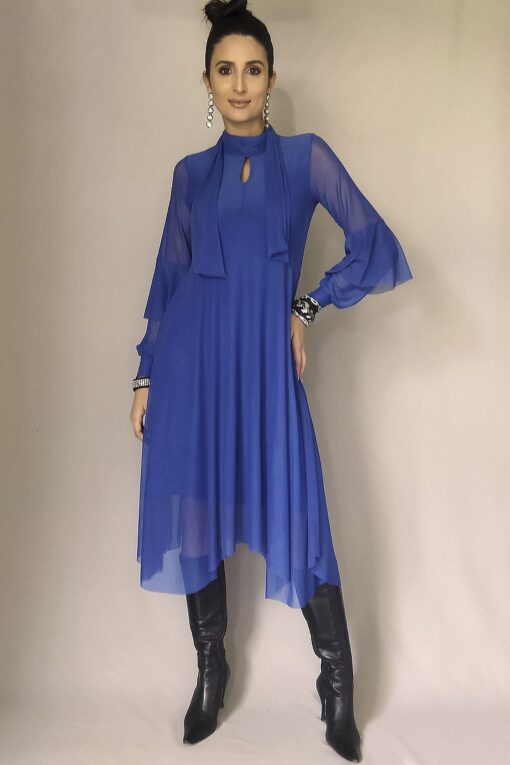 Vestido godê com laço no decote /494ROY