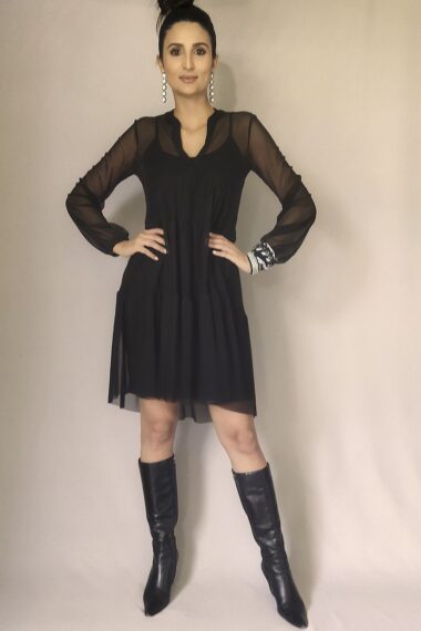 Alternative view of Vestido curto com gola /498PTO