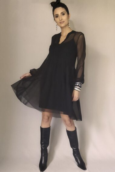 Vestido curto com gola /498PTO