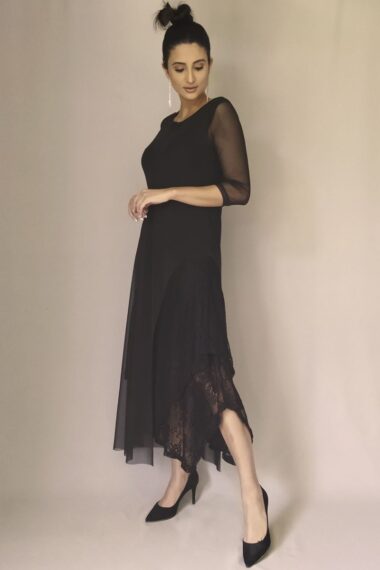 Vestido longo com fenda profunda /500PTO