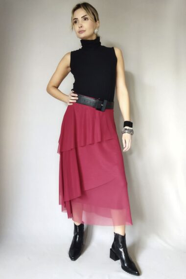 Saia de tule assimétrica / 380MAR