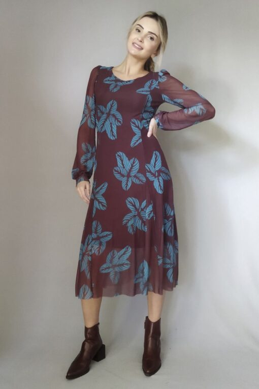 Vestido de tule midi com nesgas /433VLP267