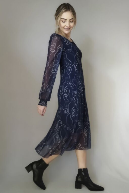 Vestido de tule midi com nesgas /433VLP293