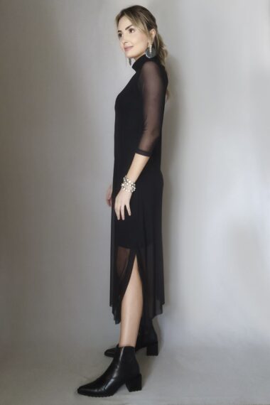 Alternative view of Vestido de tule midi com fendas laterais /453PTO