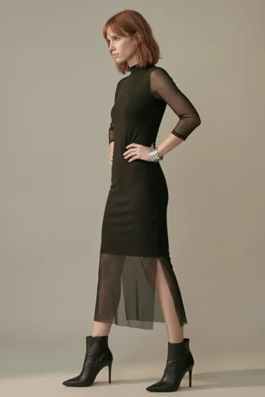 Alternative view of Vestido de tule midi com fendas laterais /453PTO