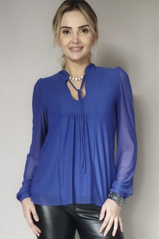 Blusa manga longa com amarração /488ROY