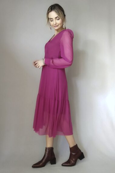 Alternative view of Vestido decote V e manga bufante /492PIT