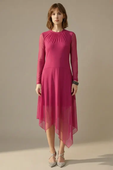 Vestido evasê assimétrico /496PIT