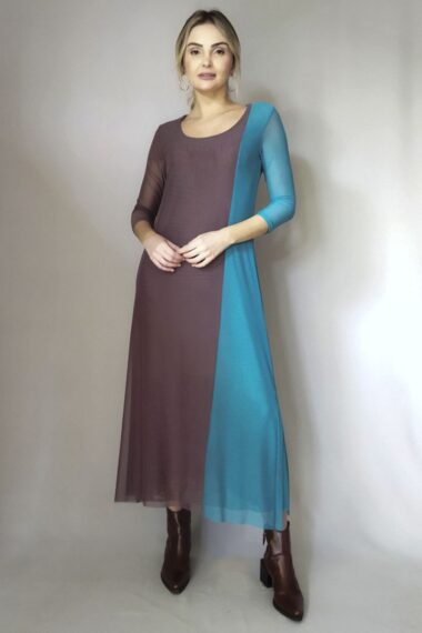 Alternative view of Vestido bicolor acinturado /506CPT