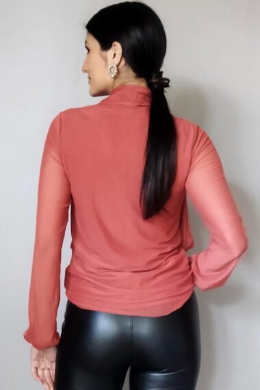 Alternative view of Blusa de tule com decote tipo cachecol /372ARG