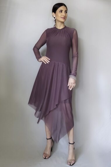 Vestido evasê assimétrico /496CAC