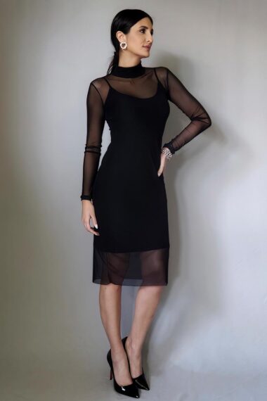 Vestido tubo gola alta /507PTO