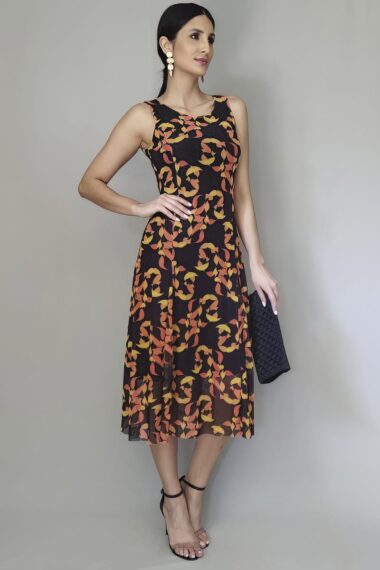 Alternative view of Vestido de tule midi com cortes verticais /340VNG240