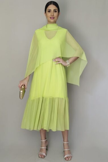 Vestido decote V, manga japonesa /478LIM