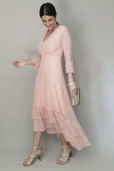 Alternative view of Vestido de tule decote V com drapeado /512ANT