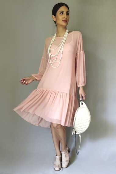 Vestido de tule amplo com anágua /528ANT