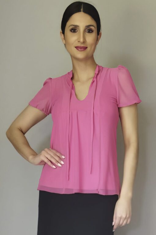 Blusa manga curta com amarração /484PIN
