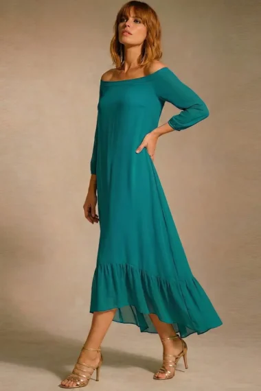 Vestido longo mullet ombro a ombro /511PET