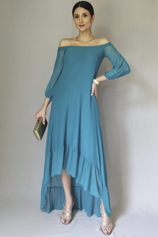 Vestido longo mullet ombro a ombro /511PET