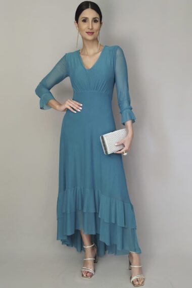 Alternative view of Vestido de tule decote V com drapeado /512PET