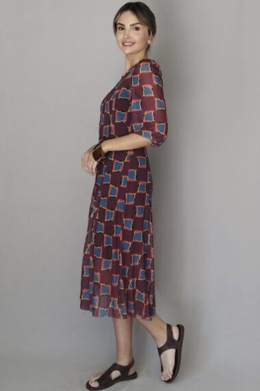 Alternative view of Vestido de tule decote redondo e nesgas /522VRP232