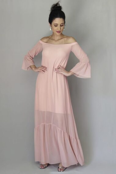 Vestido longo ombro a ombro /477ANT