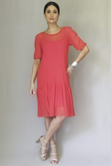 Vestido de tule amplo mangas bufantes /520LAR