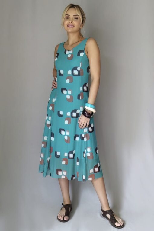 Vestido de tule midi com cortes verticais /340VNG305