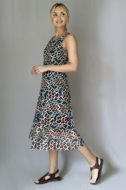Vestido de tule midi com cortes verticais /340VNG310