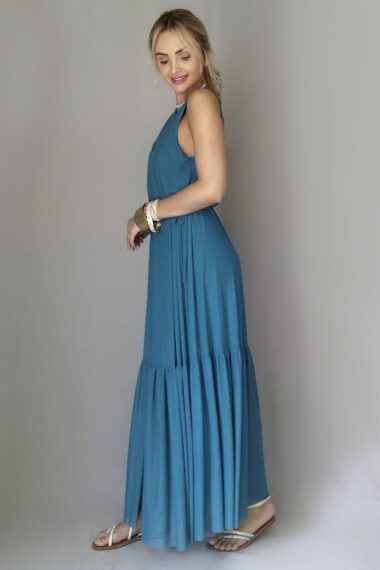 Alternative view of Vestido de tule longo com ajuste amarração /466PET