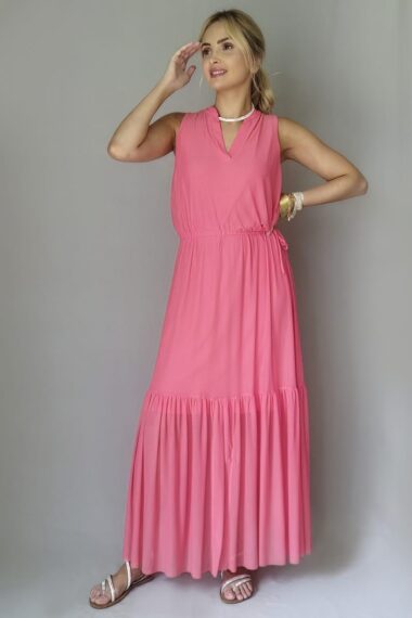 Alternative view of Vestido de tule longo com ajuste amarração /466ROS