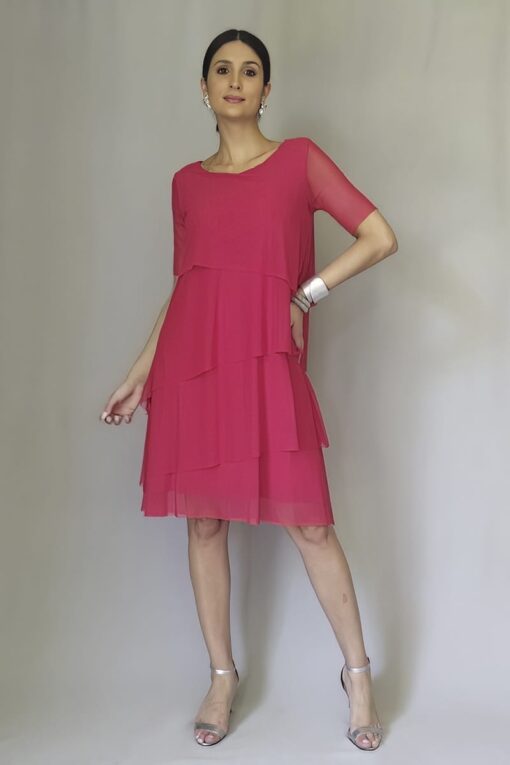 Vestido de tule corte evasê em 4 camadas /473VM3