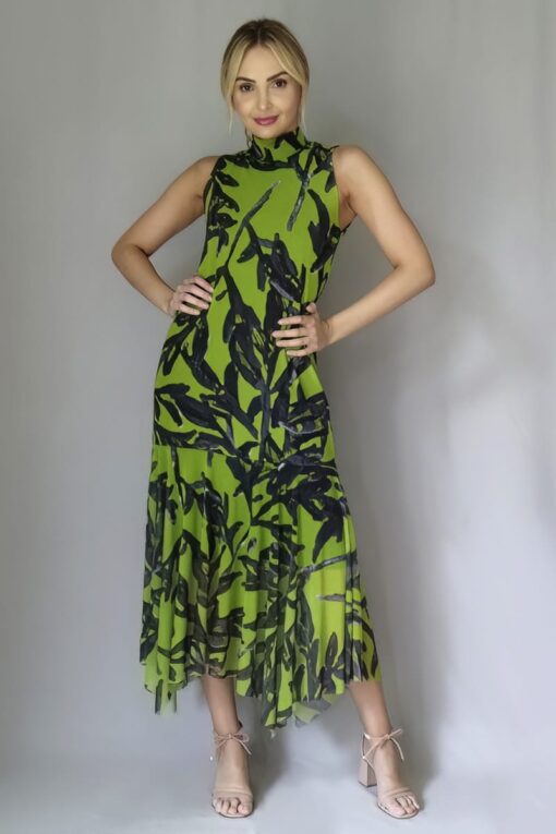Vestido manga cavada com gola alta /515VVA171