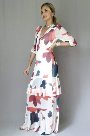 Alternative view of Vestido longo com mangas bufantes/532VTG091