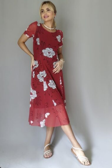 Alternative view of Vestido de tule decote redondo e mangas bufantes /534VNG309