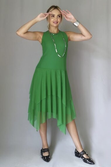 Alternative view of Vestido de tule decote redondo e corte assimétrico /536FOL