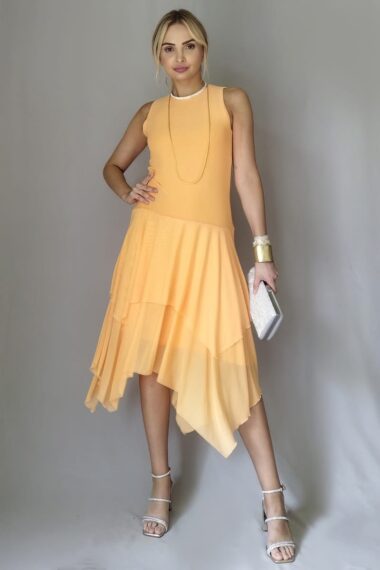 Alternative view of Vestido de tule decote redondo e corte assimétrico /536PES