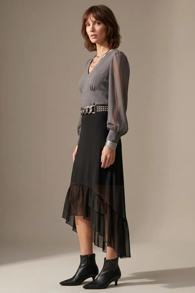 Conjunto 2-colors blusa e saia /155CJO - Imagem 2