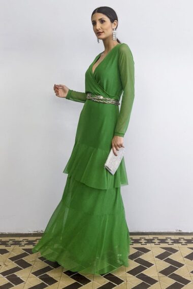 Alternative view of Vestido de tule longo transpassado /420FOL