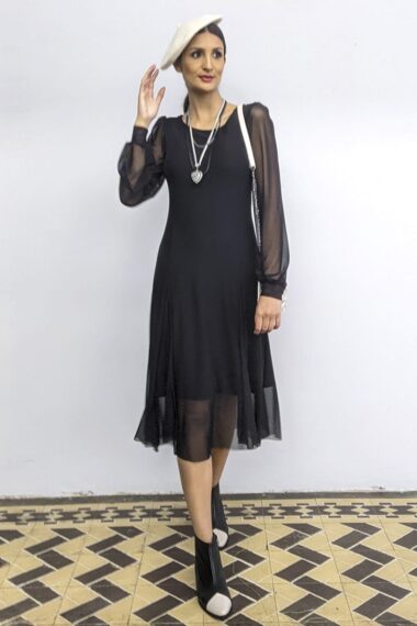 Alternative view of Vestido de tule midi com nesgas /433PTO