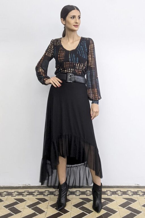 Blusa de tule decote U /440BDU222