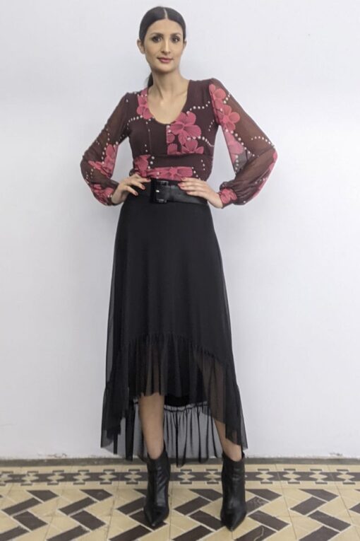 Blusa de tule decote U /440BDU261